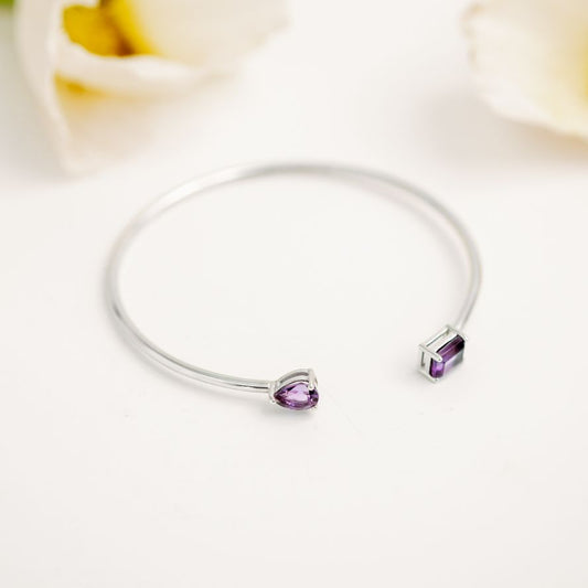 Birthstone Twin Cuff Amethyst