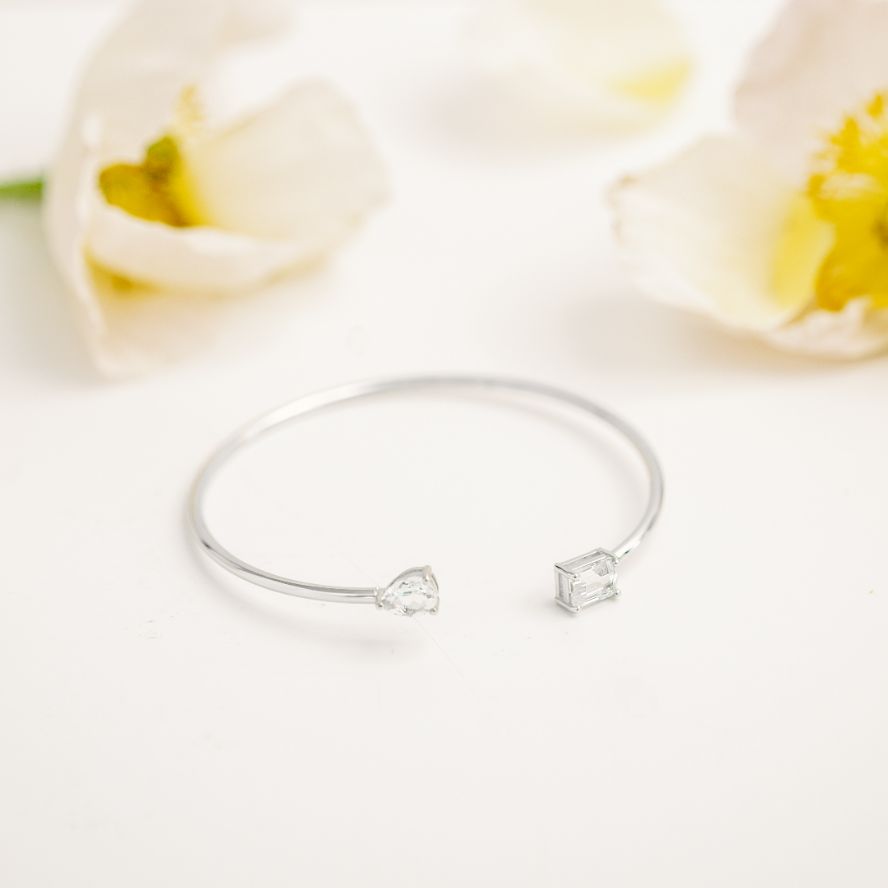 Birthstone Twin Cuff Clear Quartz
