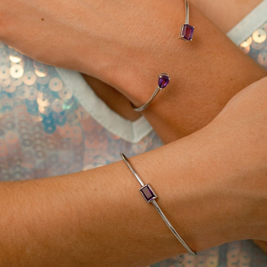 Birthstone Twin Cuff Amethyst