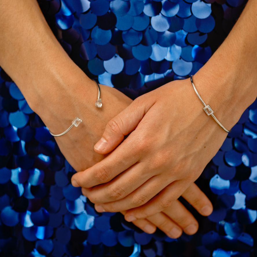 Birthstone Bangle Clear Quartz