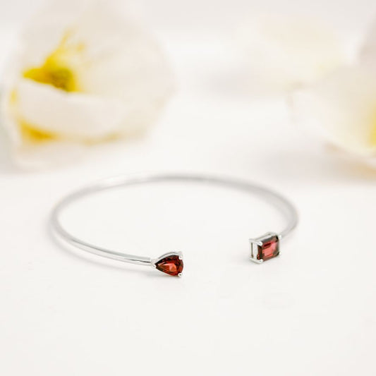 Birthstone Twin Cuff Garnet