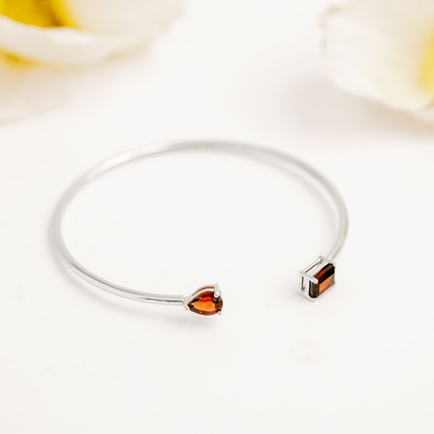 Birthstone Twin Cuff Garnet