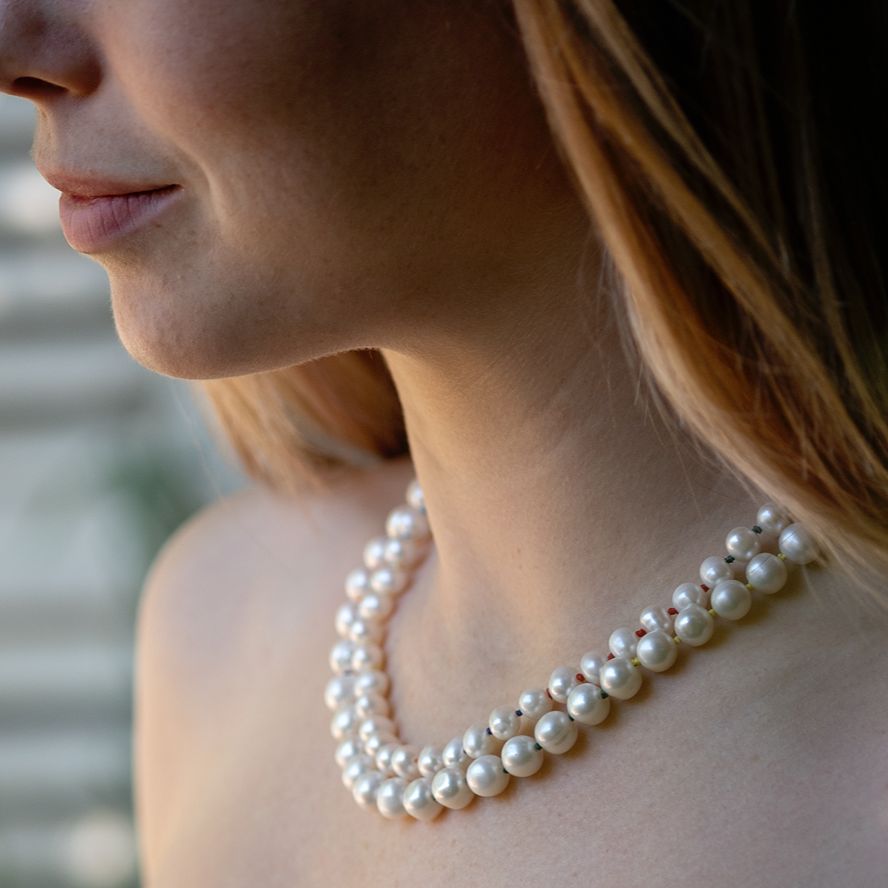Double Strand Rainbow Pearls