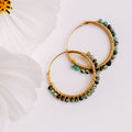 Golden Gemstone Huggies