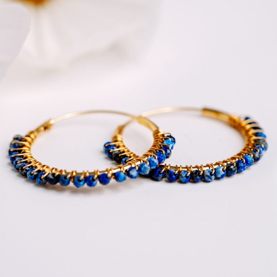 Golden Gemstone Huggies