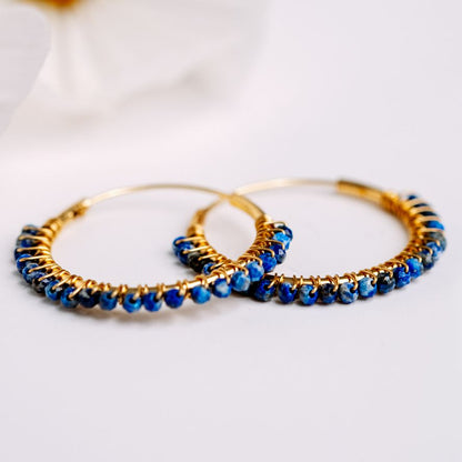 Golden Gemstone Huggies