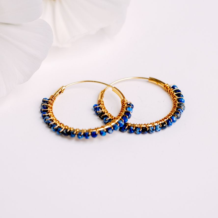 Golden Gemstone Huggies