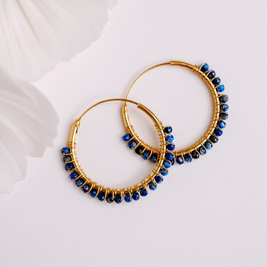 Golden Gemstone Huggies
