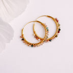 Golden Gemstone Huggies