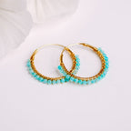 Golden Gemstone Huggies