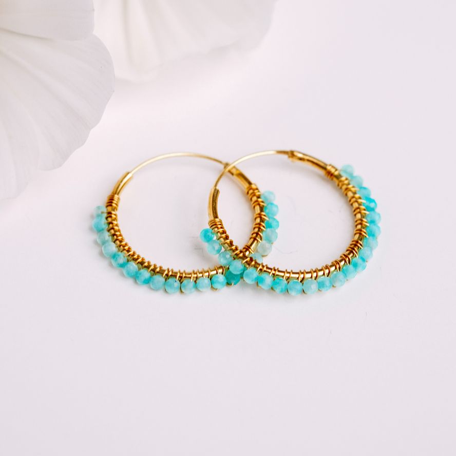 Golden Gemstone Huggies