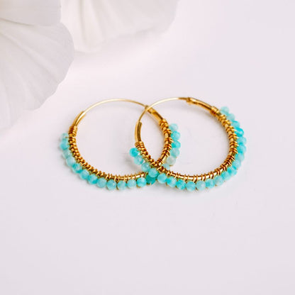 Golden Gemstone Huggies