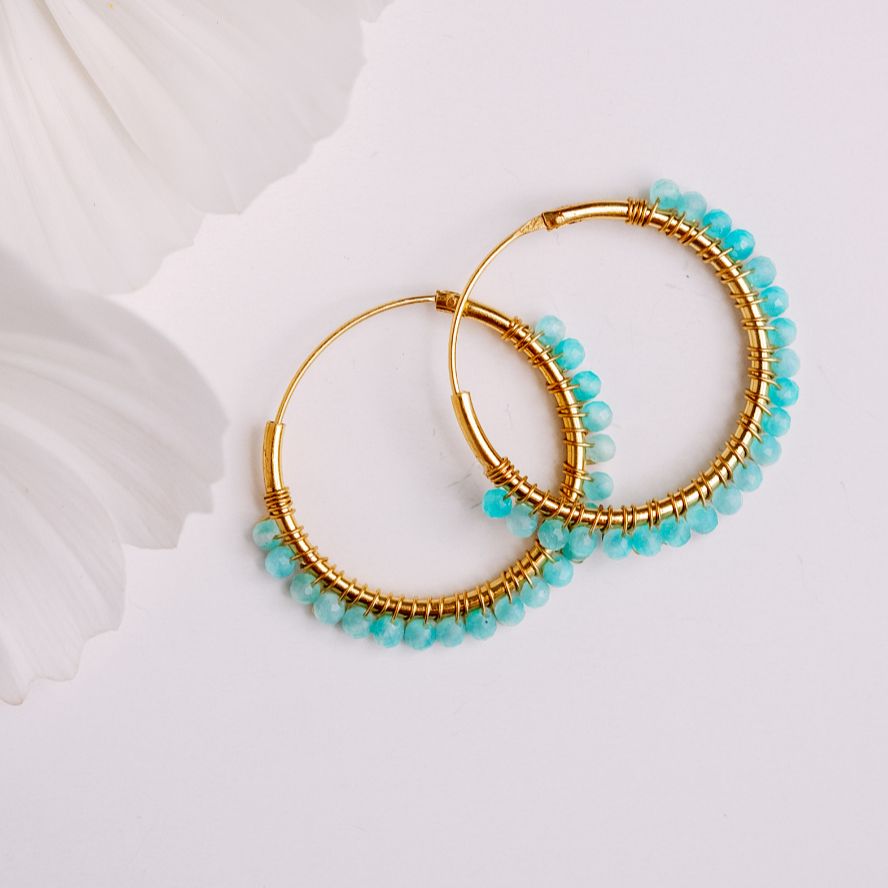 Golden Gemstone Huggies