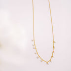 Golden Dangle Pearl Necklace