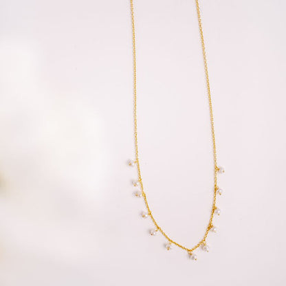 Golden Dangle Pearl Necklace