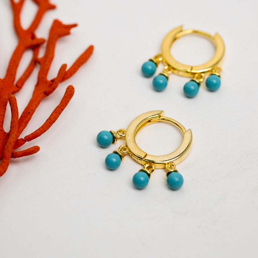 Huggie with Turquoise Beads