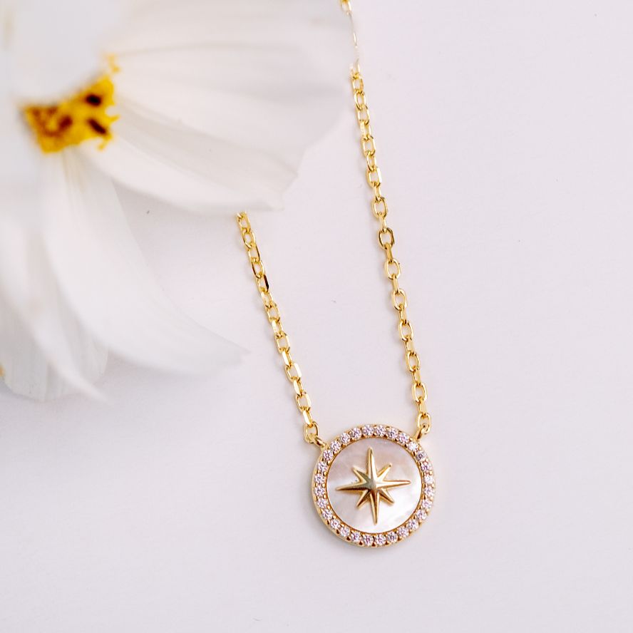My Compass Necklace - White
