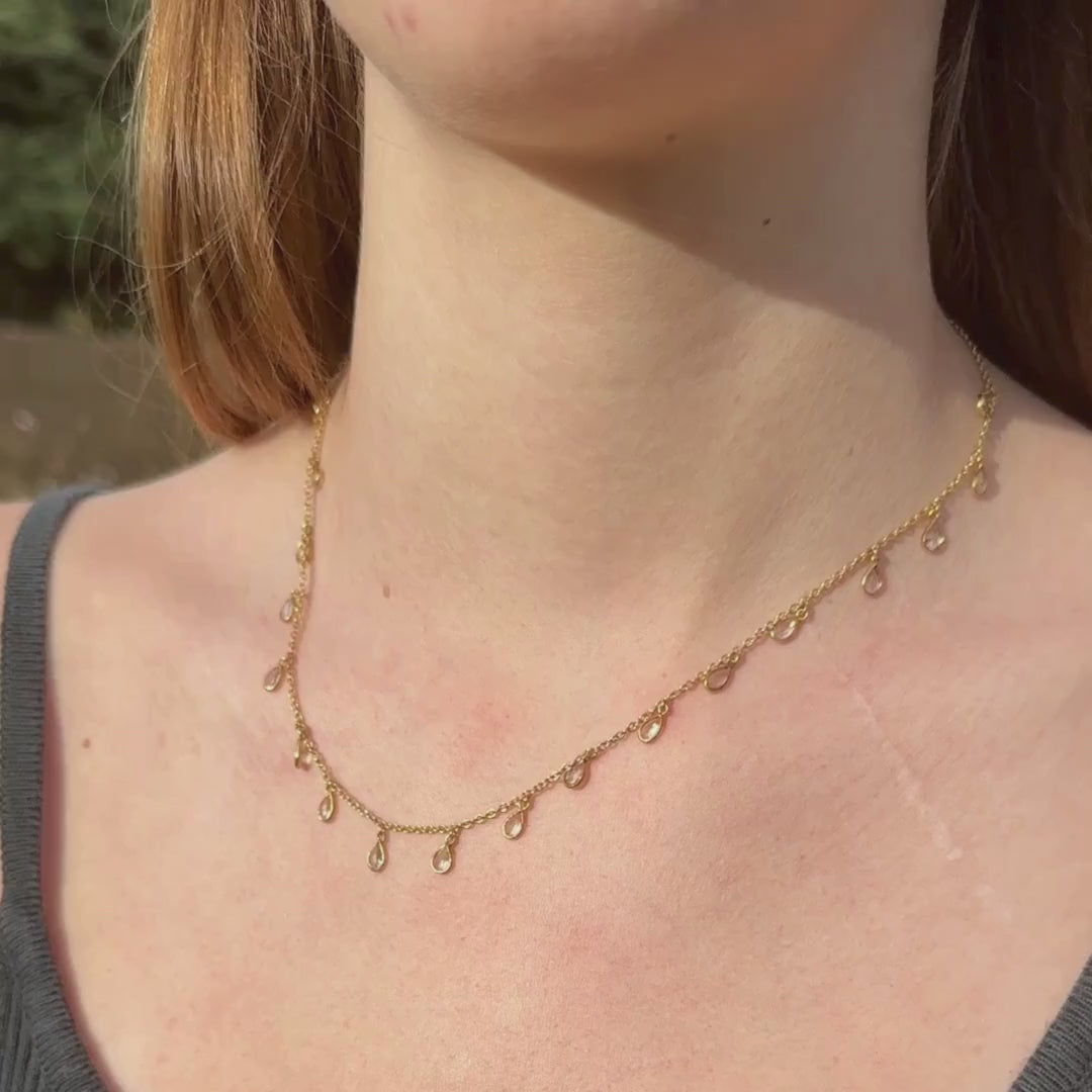 Drop Me Bling Clear Quartz Necklace