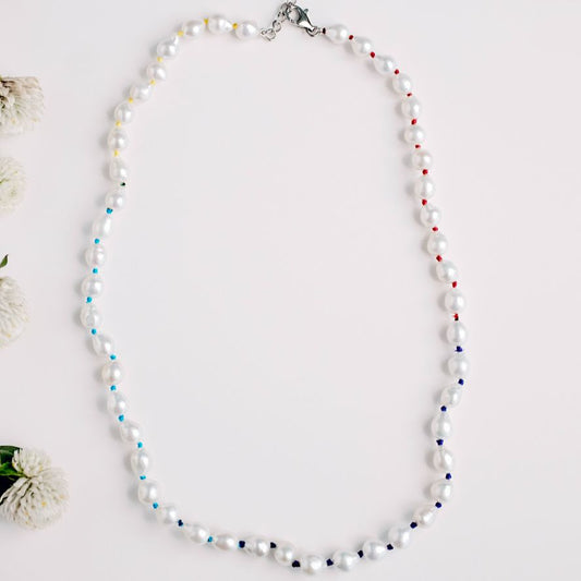 Rainbow Pearl Necklace