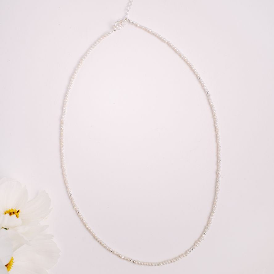 Seed Pearl and Silver Necklace