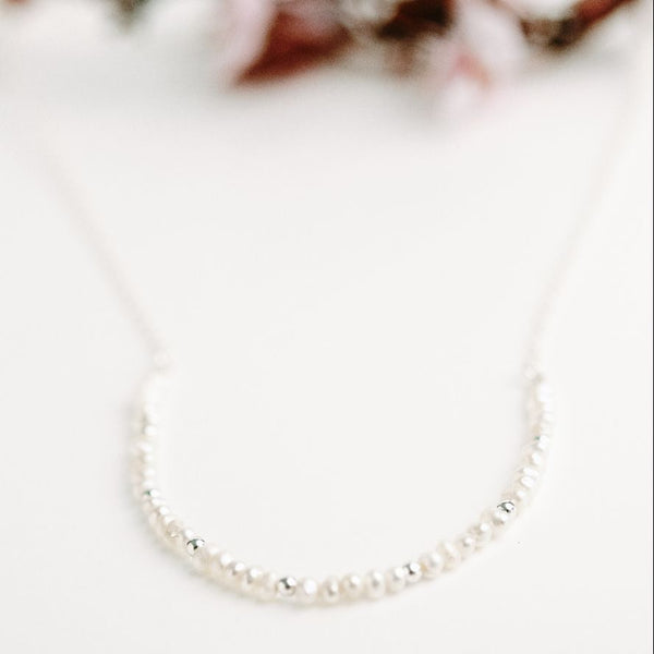 Sterling Silver and Seed Pearl Necklace
