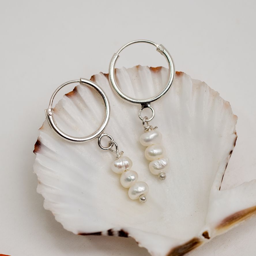Huggie with Pearl Dangle