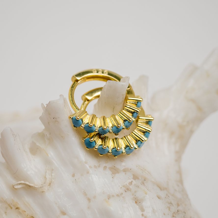 Golden Turquoise Huggie